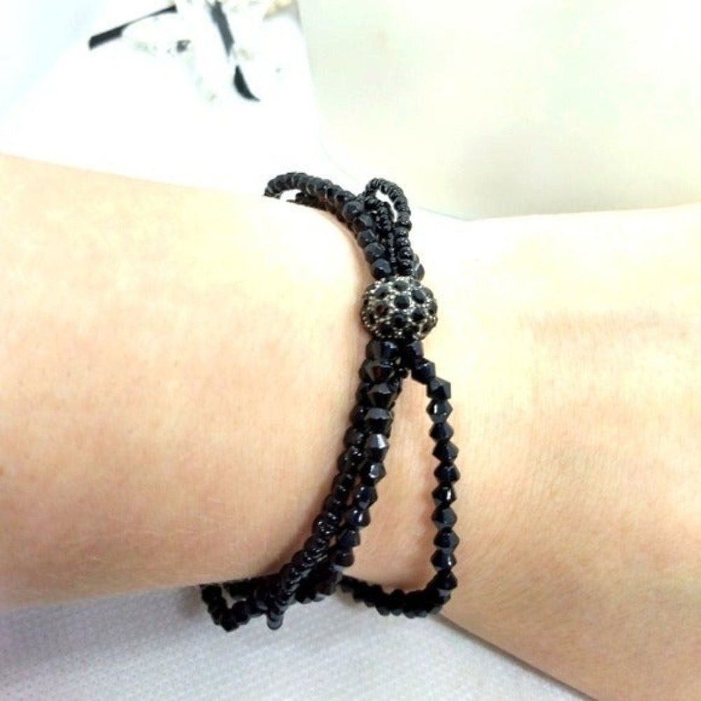 Gothic beaded stretch bracelet bunch‎